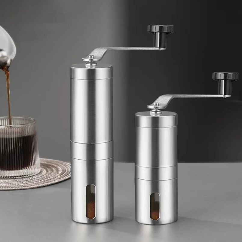 Burr Hand Grinder - Roestvrijstalen draagbare handmatige koffiemolen voor thuisgebruik,