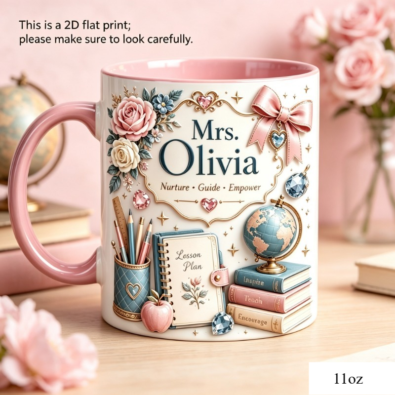 Coffee Tea Name - Gepersonaliseerde keramische koffiemok met leraren-thema, 11