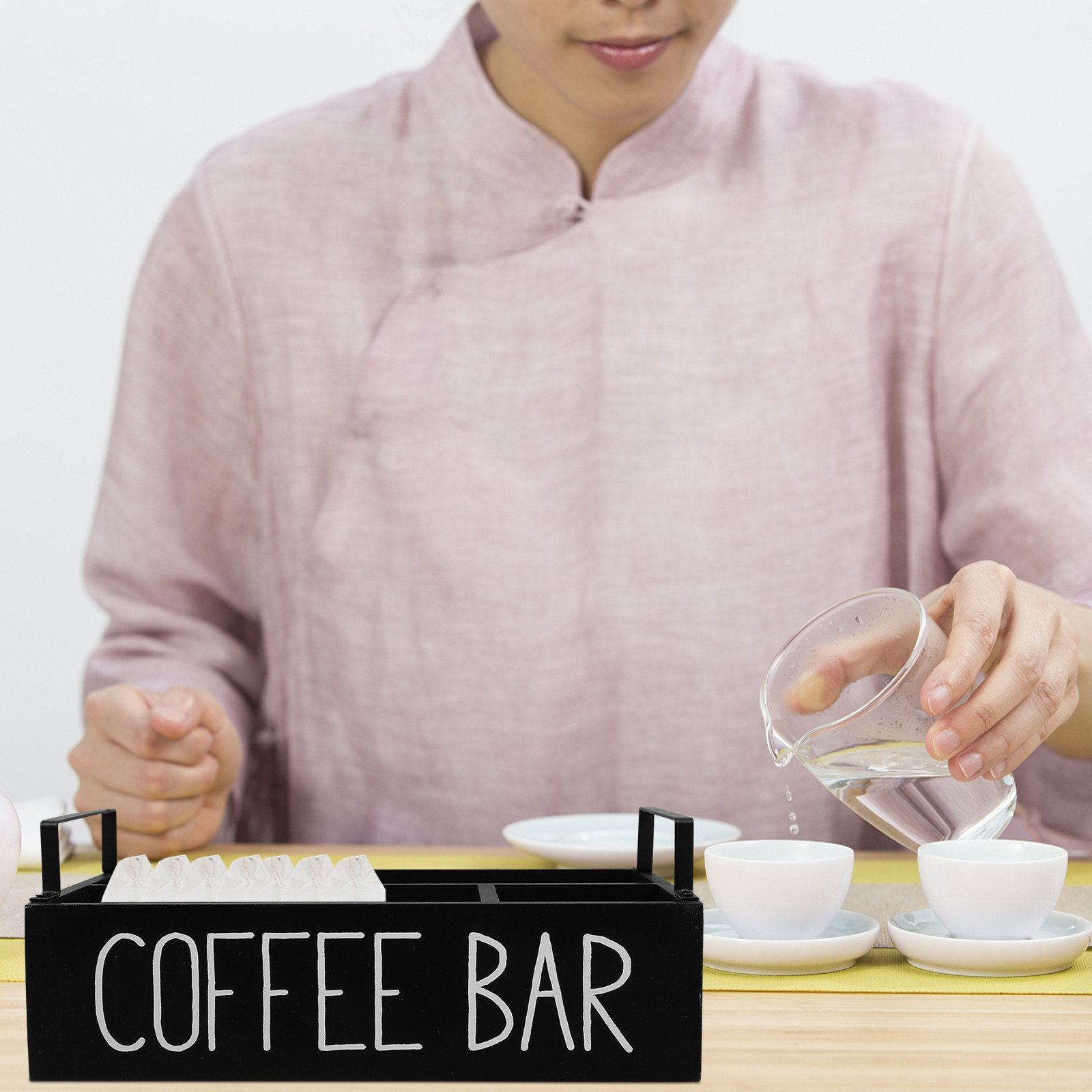 Houten theezakjesorganizer met - Coffee Tea Sugar recensie en prijs