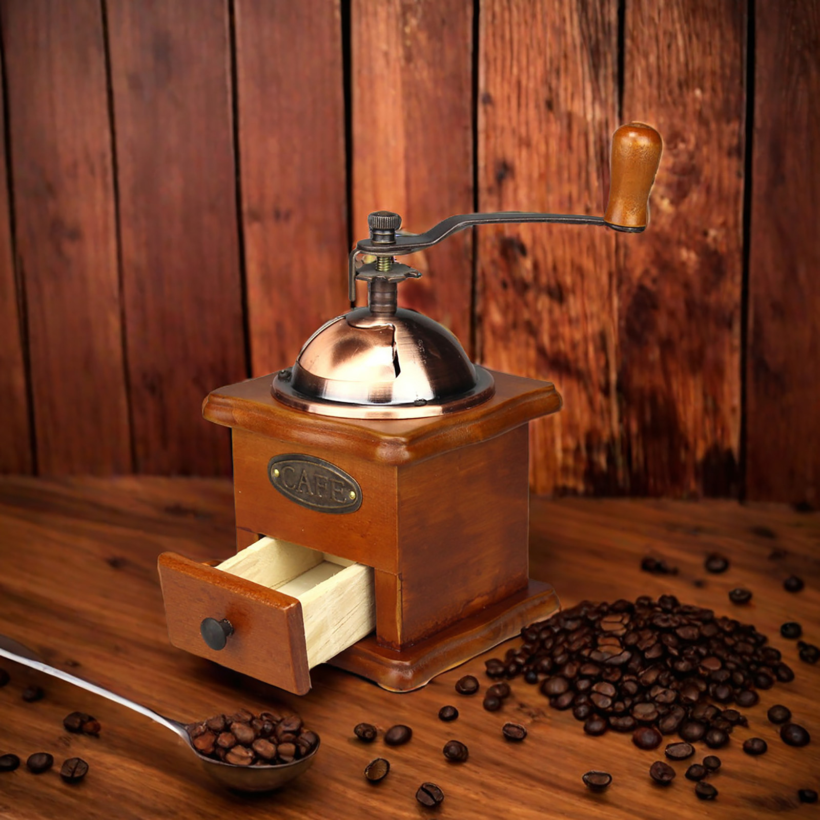 Antieke handmatige koffiemolen - Burr Hand Grinder recensie en prijs